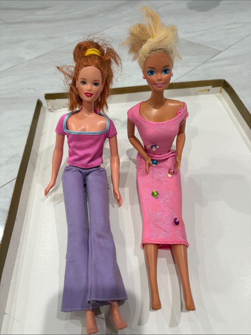 Pink and Purple Fashion Dolls - Girls' Playset